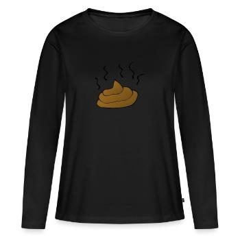 Merde - T-shirt manches longues Premium bio Femme - noir - Devant - Julia (174cm)