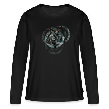 cercles - T-shirt manches longues Premium bio Femme - noir - Devant - Julia (174cm)
