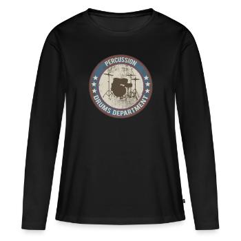 drums drums - Women's Premium Organic Long Sleeve Shirt - black - Front - Julia (174cm)