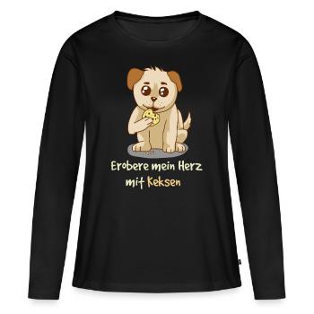 Conquérir mon cœur avec des biscuits Fantasy - T-shirt manches longues Premium bio Femme - noir - Devant - Julia (174cm)