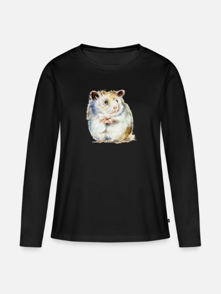 HAMSTER - der Hamster - Frauen Premium Bio Langarmshirt - Schwarz