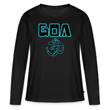 Goa om - T-shirt manches longues Premium bio Femme - noir - Devant - Julia (174cm)