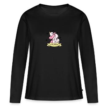 Licorne Licorne Licornes - T-shirt manches longues Premium bio Femme - noir - Devant - Julia (174cm)