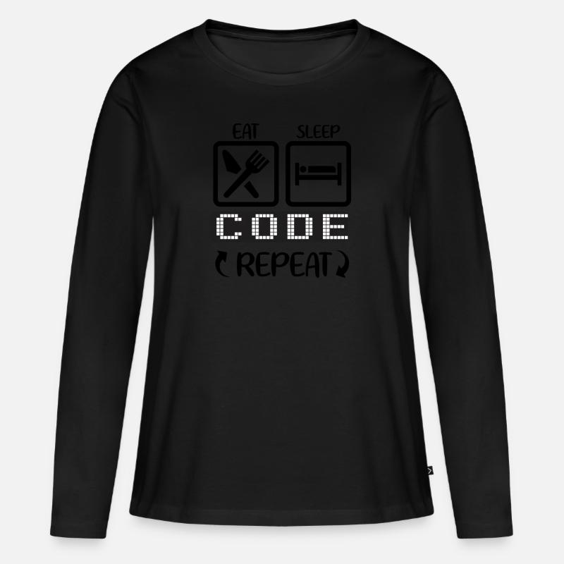Programmierer - Frauen Premium Bio Langarmshirt - Schwarz