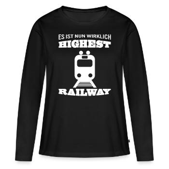 Le plus haut chemin de fer Highest Railway Denglisch - T-shirt manches longues Premium bio Femme - noir - Devant - Julia (174cm)