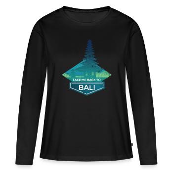 Bali - T-shirt manches longues Premium bio Femme - noir - Devant - Julia (174cm)