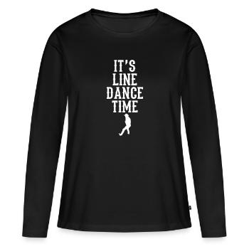 Linedance Line Dance Dedans de couple danse dedans western cadeau - T-shirt manches longues Premium bio Femme - noir - Devant - Julia (174cm)