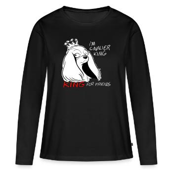 Cavalier King für Freunde - Frauen Premium Bio Langarmshirt - Schwarz - Vorne - Julia (174cm)