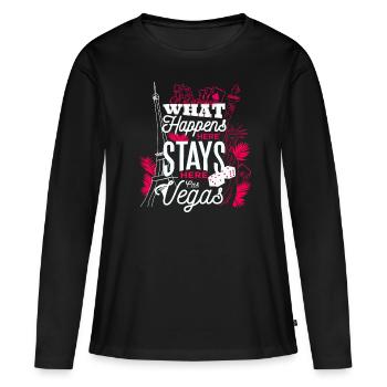 Las Vegas - T-shirt manches longues Premium bio Femme - noir - Devant - Julia (174cm)