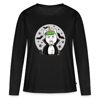 Vampir Einhorn - Frauen Premium Bio Langarmshirt - Schwarz - Vorne - Julia (174cm)