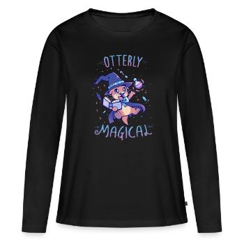 Otterly Magical - Frauen Premium Bio Langarmshirt - Schwarz - Vorne - Julia (174cm)