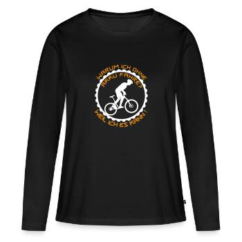 Pourquoi je conduis sans batterie - T-shirt manches longues Premium bio Femme - noir - Devant - Julia (174cm)