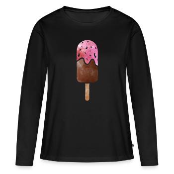 Eiscreme - Frauen Premium Bio Langarmshirt - Schwarz - Vorne - Julia (174cm)