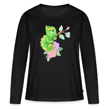 Caméléon - T-shirt manches longues Premium bio Femme - noir - Devant - Julia (174cm)