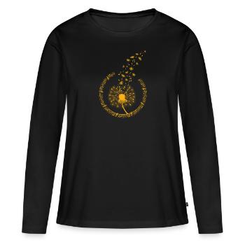 Blumen Musik und Pusteblumen Lieder für den Sommer - Frauen Premium Bio Langarmshirt - Schwarz - Vorne - Julia (174cm)