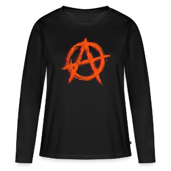 Anarchie Logo Grafitti Kunst Art Symbol Zeichen - Frauen Premium Bio Langarmshirt - Schwarz - Vorne - Julia (174cm)