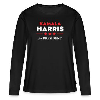 Kamala for president vote election - Women's Premium Organic Long Sleeve Shirt - black - Front - Julia (174cm)
