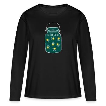Be the light! Camping nature firefly summer - Women's Premium Organic Long Sleeve Shirt - black - Front - Julia (174cm)