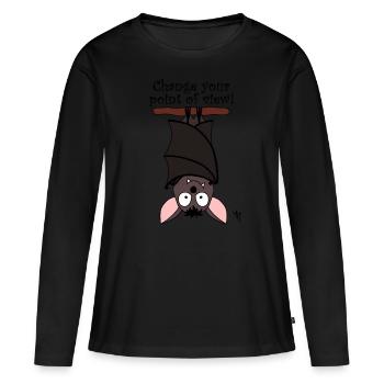 Changez votre point de vue! Chauve souris - T-shirt manches longues Premium bio Femme - noir - Devant - Julia (174cm)