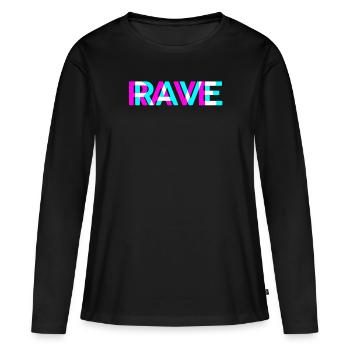RAVE Raver DJ Festival Bass Techno Trance Goa - T-shirt manches longues Premium bio Femme - noir - Devant - Julia (174cm)