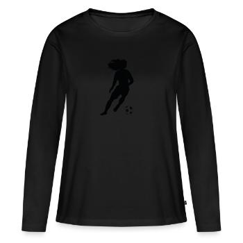 Women's Football Gift - Women's Premium Organic Long Sleeve Shirt - black - Front - Julia (174cm)