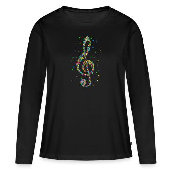 Musiker Violinschlüssel Notenschlüssel Musik - Frauen Premium Bio Langarmshirt - Schwarz - Vorne - Julia (174cm)