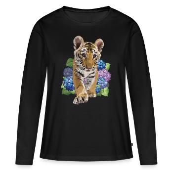 tigre du Bengale - T-shirt manches longues Premium bio Femme - noir - Devant - Julia (174cm)