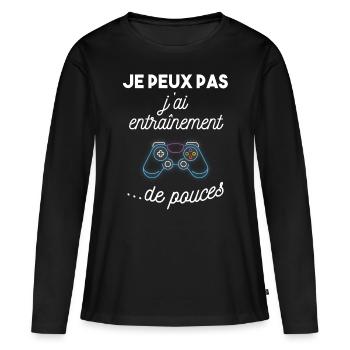 jeux videos - T-shirt manches longues Premium bio Femme - noir - Devant - Julia (174cm)