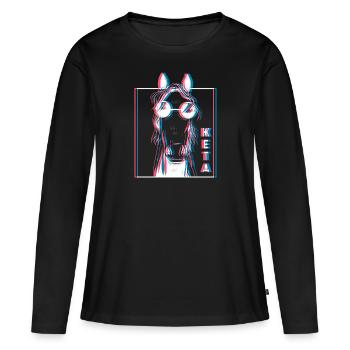 Keta Ketamine Pferd Drogen Party Techno - Frauen Premium Bio Langarmshirt - Schwarz - Vorne - Julia (174cm)