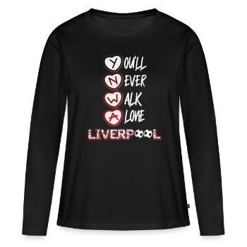 Liverpool Liverpool - T-shirt manches longues Premium bio Femme - noir - Devant - Julia (174cm)