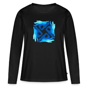 Signes de plongée symbole art plongeur cadeau - T-shirt manches longues Premium bio Femme - noir - Devant - Julia (174cm)
