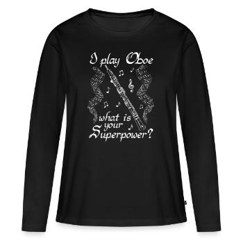 Oboe Oboist Oboist Orchestra Musical Instrument - Women's Premium Organic Long Sleeve Shirt - black - Front - Julia (174cm)