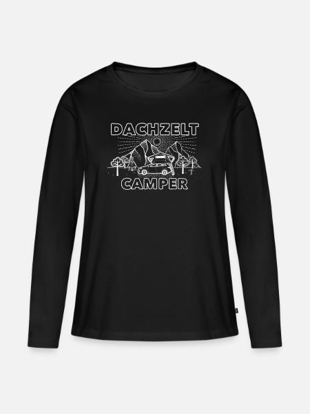 Dachzelt Camper - Frauen Premium Bio Langarmshirt - Schwarz