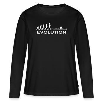 Aviron Aviron Aviron Aviron Aviron Evolution - T-shirt manches longues Premium bio Femme - noir - Devant - Julia (174cm)
