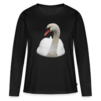 Schwan Schwäne - Frauen Premium Bio Langarmshirt - Schwarz - Vorne - Julia (174cm)
