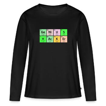 Genius Hacker Periodentisch - Frauen Premium Bio Langarmshirt - Schwarz - Vorne - Julia (174cm)