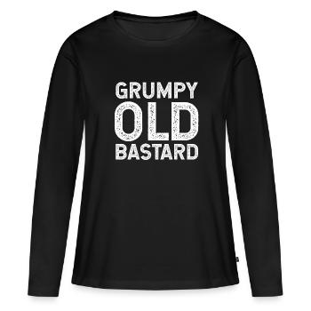 Vieux bâtard grincheux - T-shirt manches longues Premium bio Femme - noir - Devant - Julia (174cm)