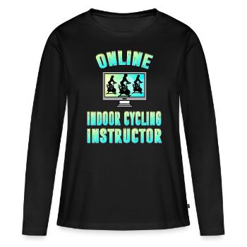 Online Indoor Cycling Instructor - Women's Premium Organic Long Sleeve Shirt - black - Front - Julia (174cm)