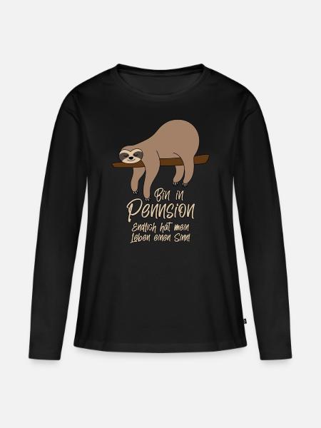 Pensionär Pension Faultier Pennsionär Pennsion - Frauen Premium Bio Langarmshirt - Schwarz