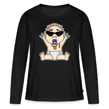 Cool Baby - T-shirt manches longues Premium bio Femme - noir - Devant - Julia (174cm)