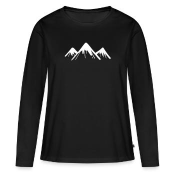 Montagne sommets - T-shirt manches longues Premium bio Femme - noir - Devant - Julia (174cm)