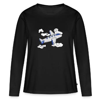 Avion - T-shirt manches longues Premium bio Femme - noir - Devant - Julia (174cm)