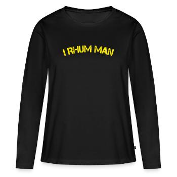 T-Shirt mit Rum - Frauen Premium Bio Langarmshirt - Schwarz - Vorne - Julia (174cm)