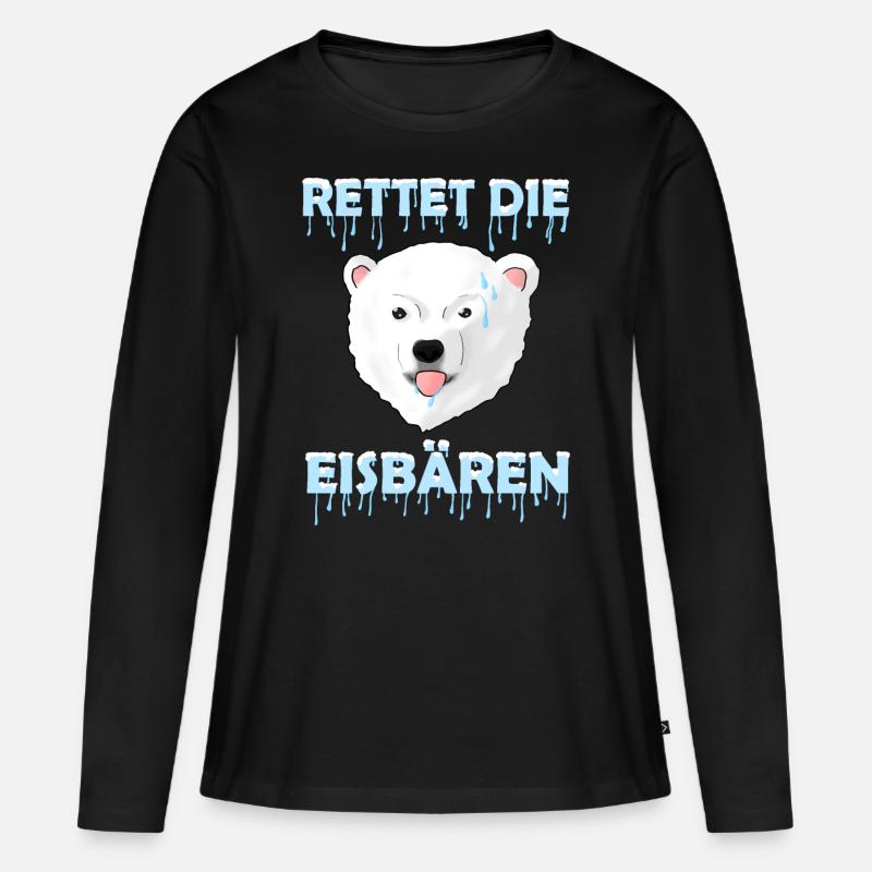 Rettet die Eisbären - Frauen Premium Bio Langarmshirt - Schwarz