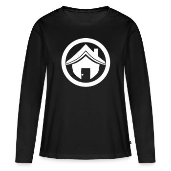Maison toit - T-shirt manches longues Premium bio Femme - noir - Devant - Julia (174cm)