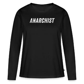 Drôle d’anarchiste - T-shirt manches longues Premium bio Femme - noir - Devant - Julia (174cm)