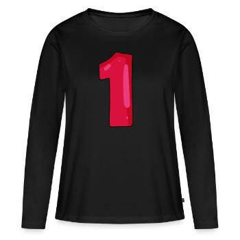 Nummer 1 - Frauen Premium Bio Langarmshirt - Schwarz - Vorne - Julia (174cm)