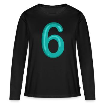 6 - Women's Premium Organic Long Sleeve Shirt - black - Front - Julia (174cm)