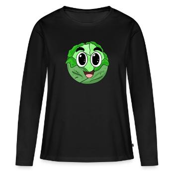 Doux chou - T-shirt manches longues Premium bio Femme - noir - Devant - Julia (174cm)