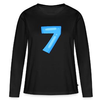 Nummer 7 - Frauen Premium Bio Langarmshirt - Schwarz - Vorne - Julia (174cm)